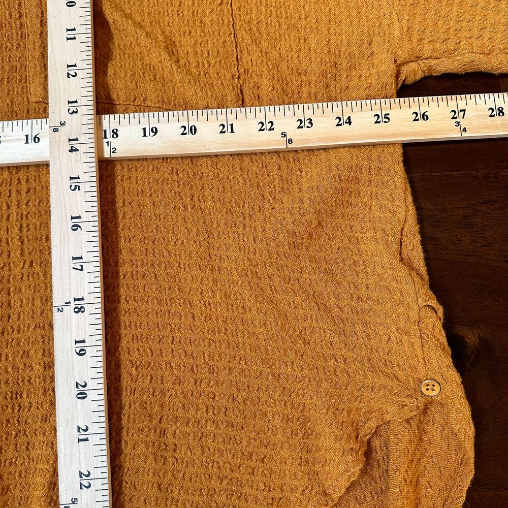 Free People Oversized Button-Down Shirt in Mustard - Picture 10 of 12